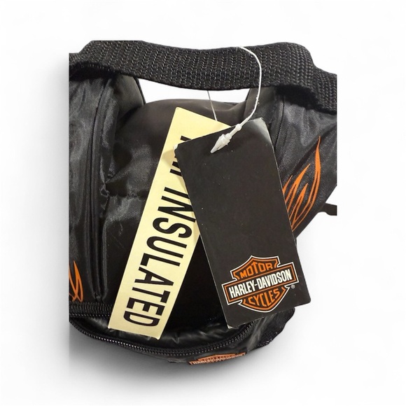Harley Davidson Drink Cooler Bag Insulated Travel Ride Picnic Tote Lunch Flames - Picture 7 of 14